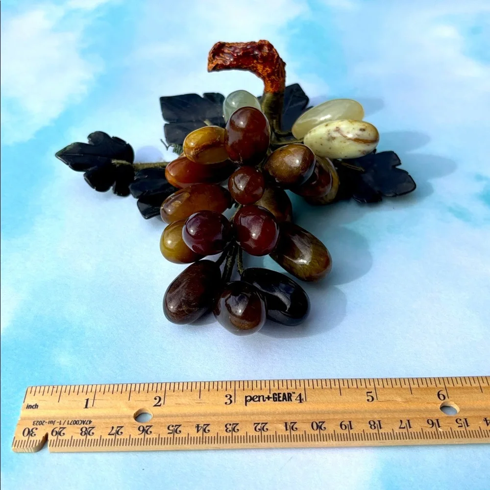 Elegant Stone Grape Cluster Accent